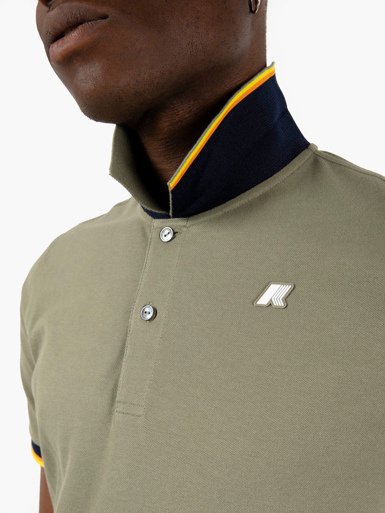 K-WAY - Polo Vincent pique green lichen