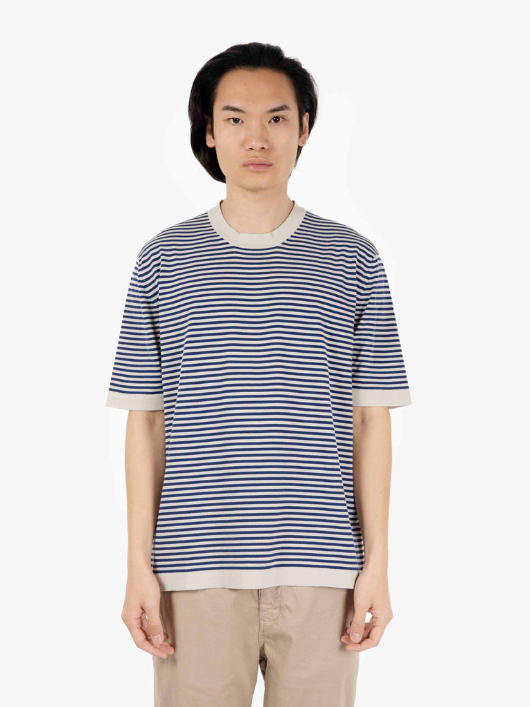 K-WAY - T-shirt combe stripes beige blu dept