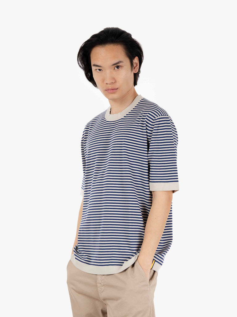 K-WAY - T-shirt combe stripes beige blu dept