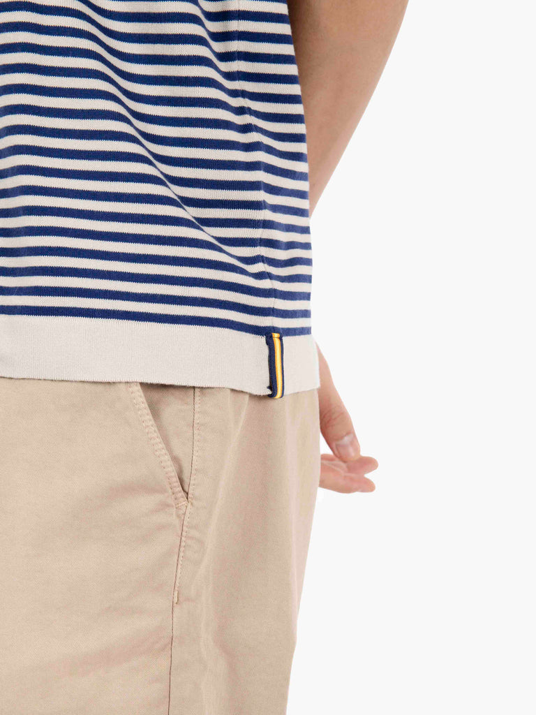 K-WAY - T-shirt combe stripes beige blu dept