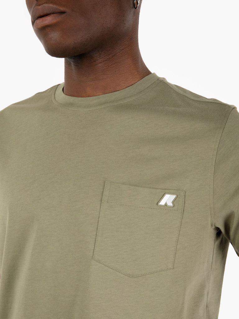 K-WAY - T-shirt Sigur jersey con tasca logata bianco