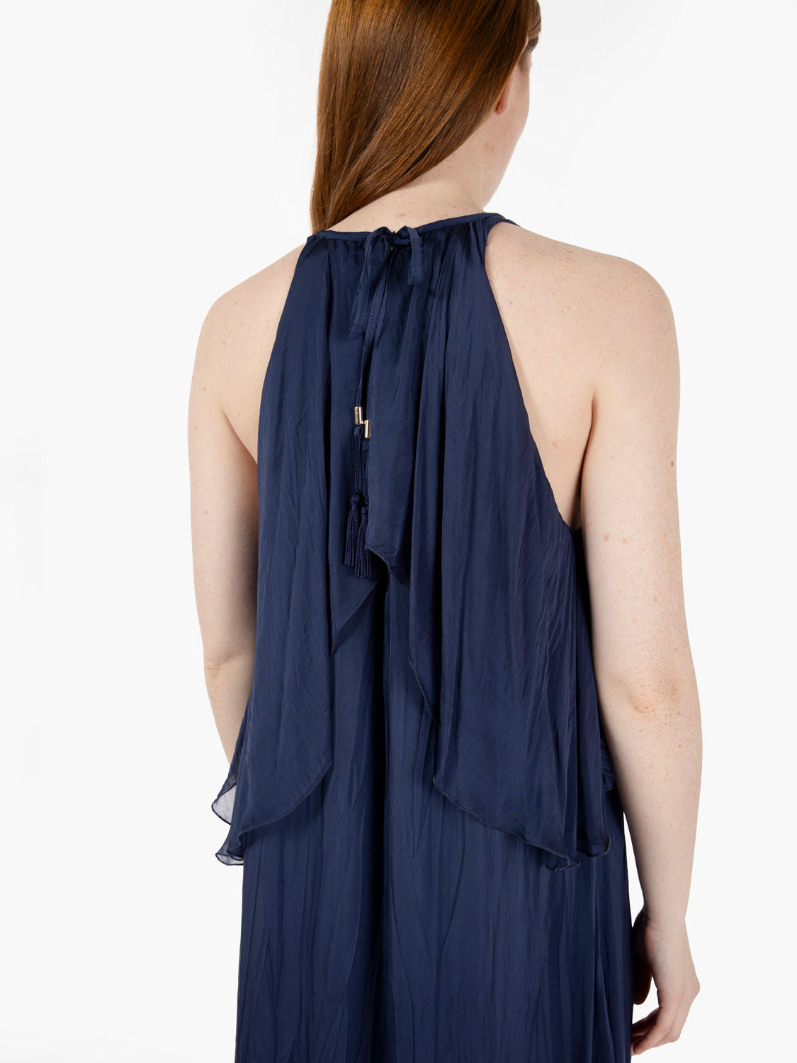 Abito con volants blu