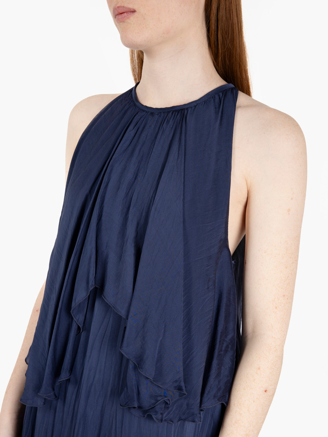 Abito con volants blu