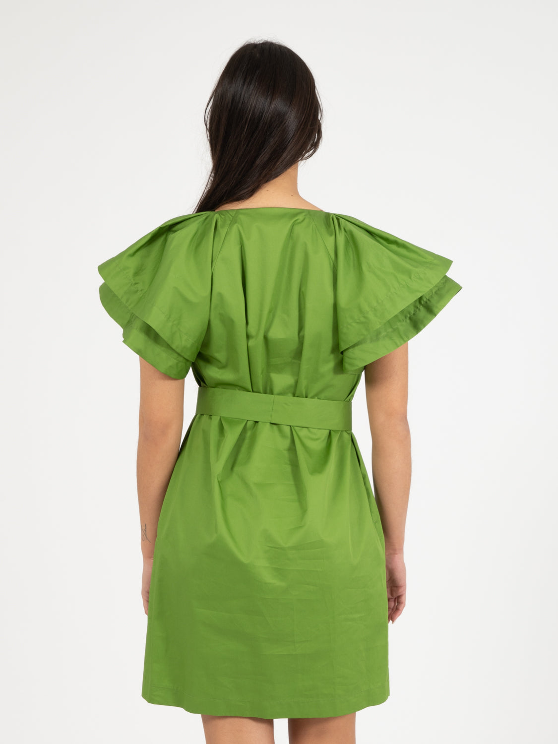 Abito corto a sacco verde
