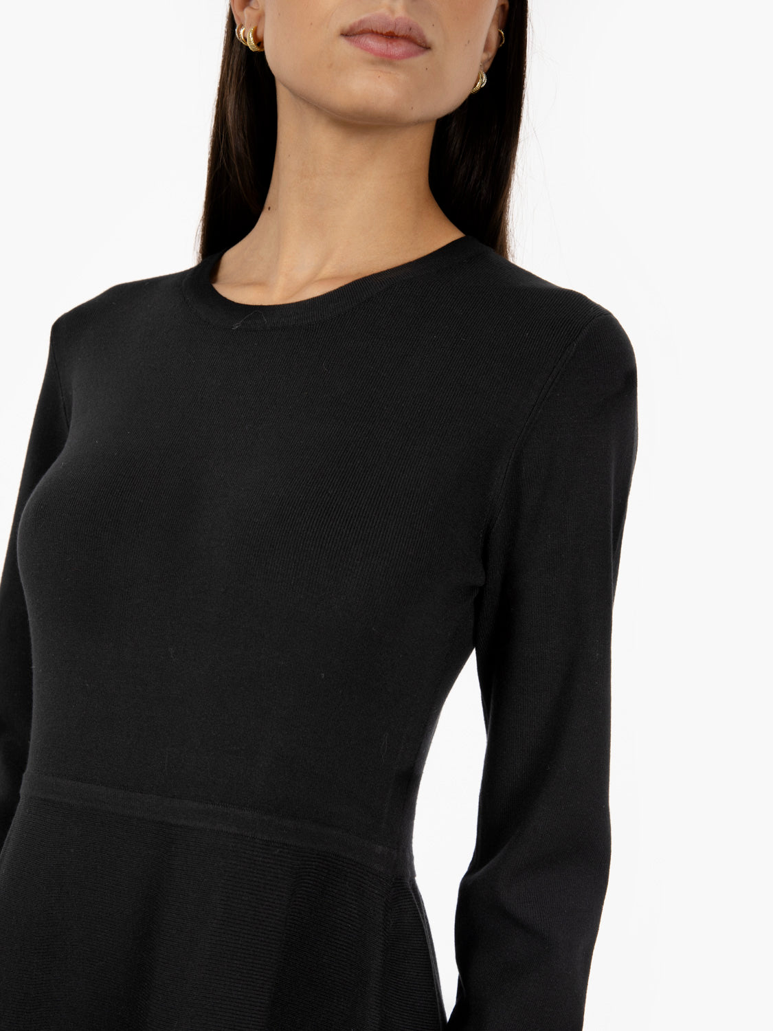 Long black knitted dress