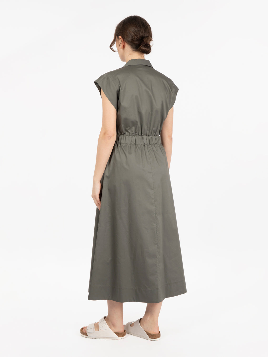 Abito lungo in cotone militare
