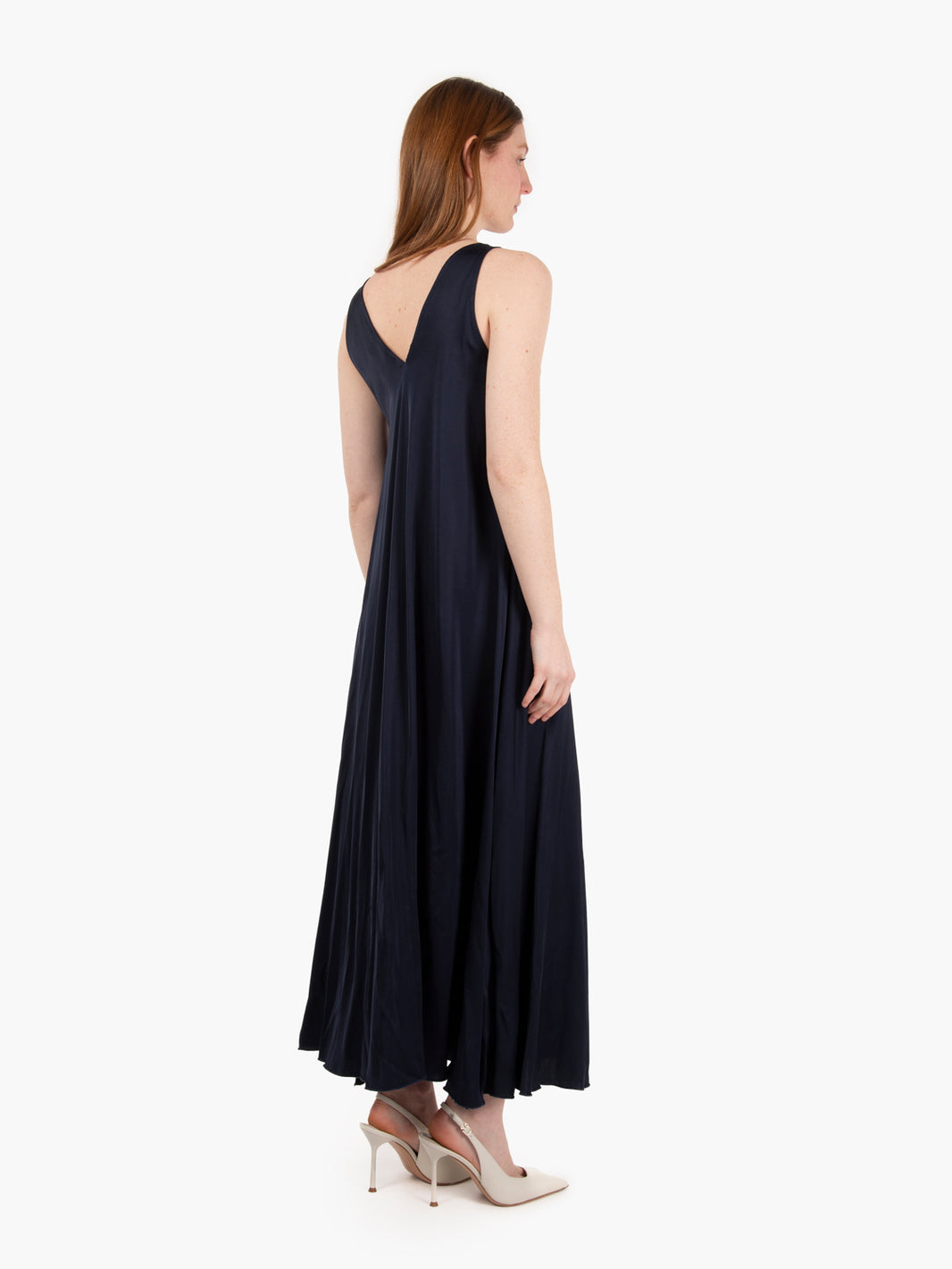 Long blue viscose dress