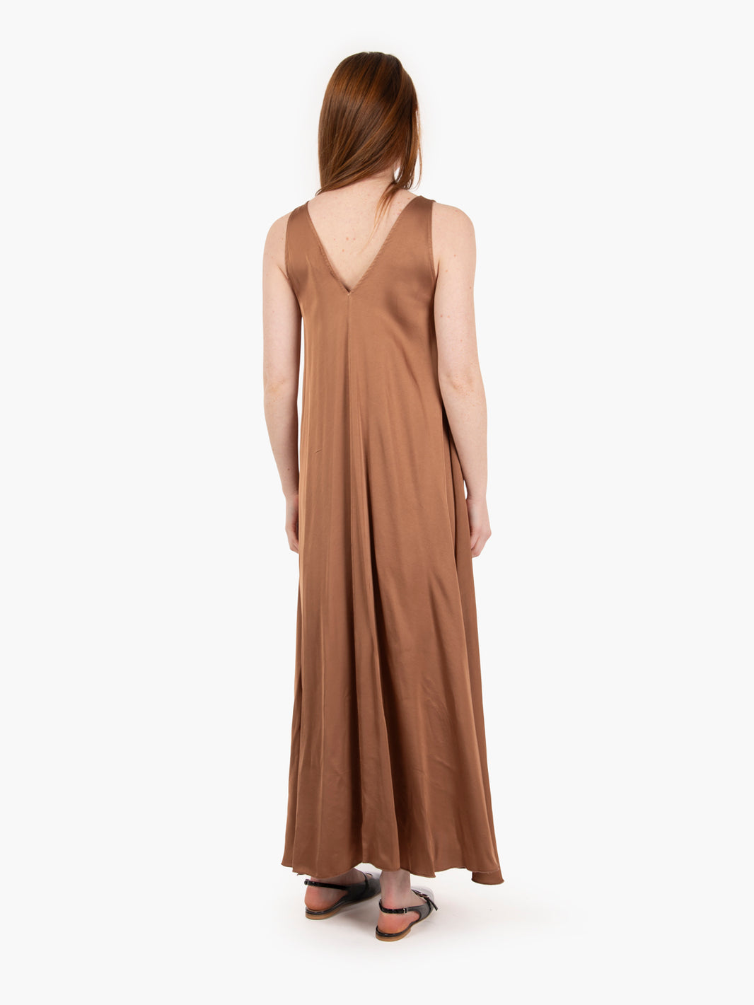 Long tobacco viscose dress