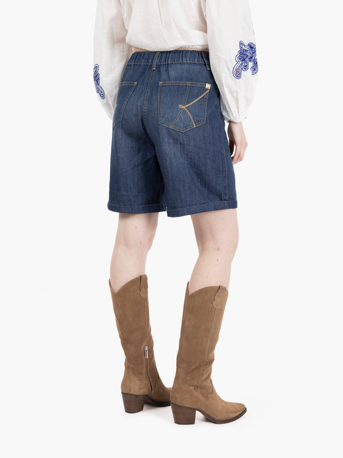 Bermuda in jeans blu medio