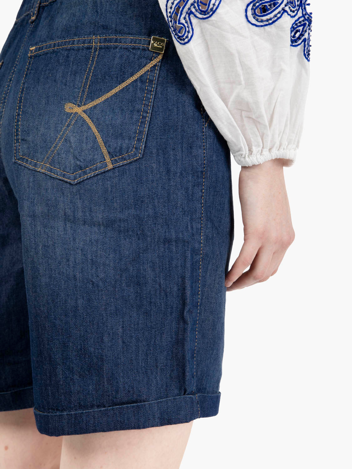 Bermuda in jeans blu medio