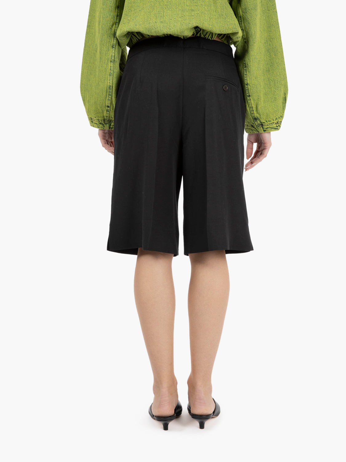 Bermuda in tencel e lino nero
