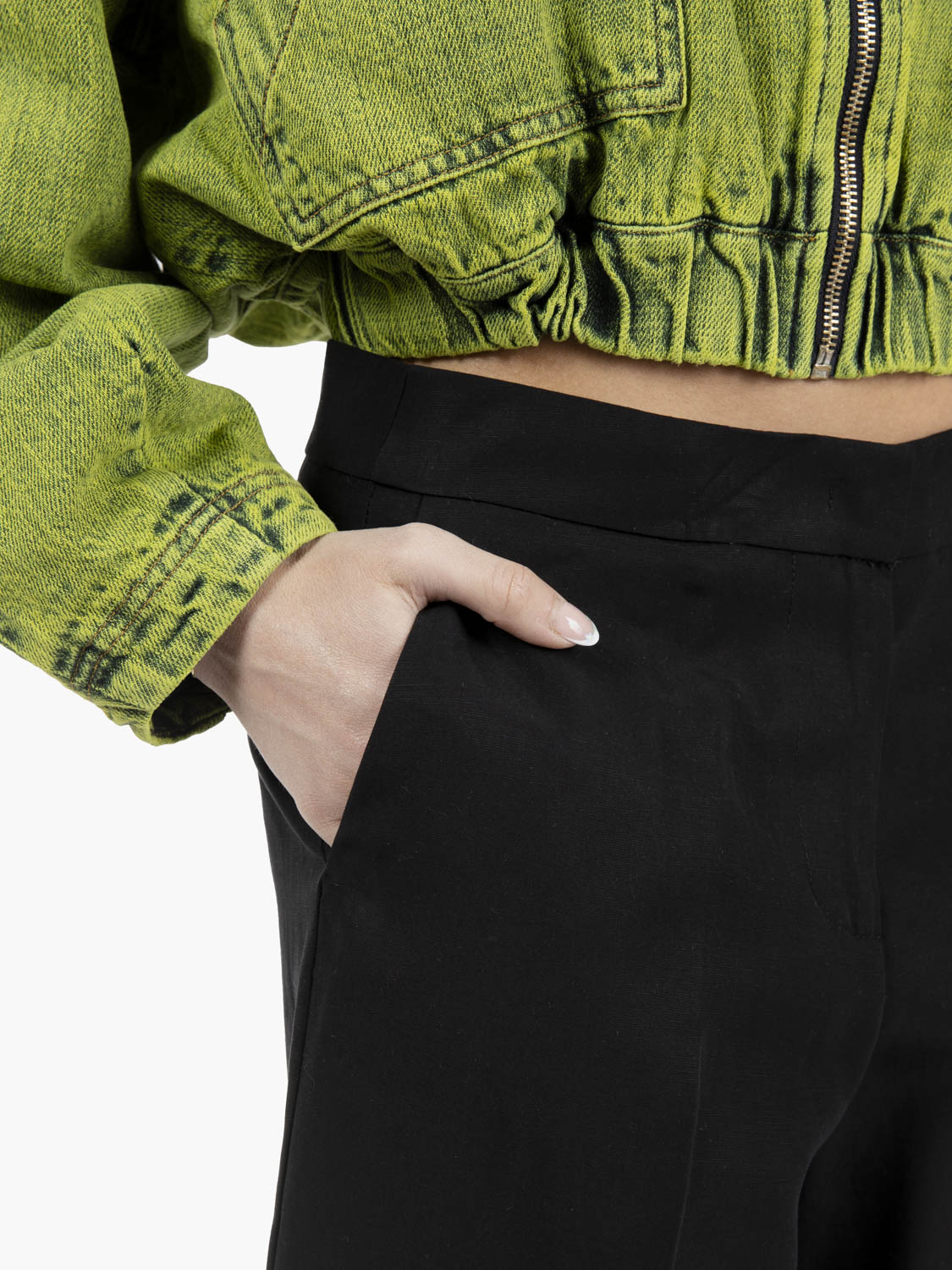 Bermuda in tencel e lino nero