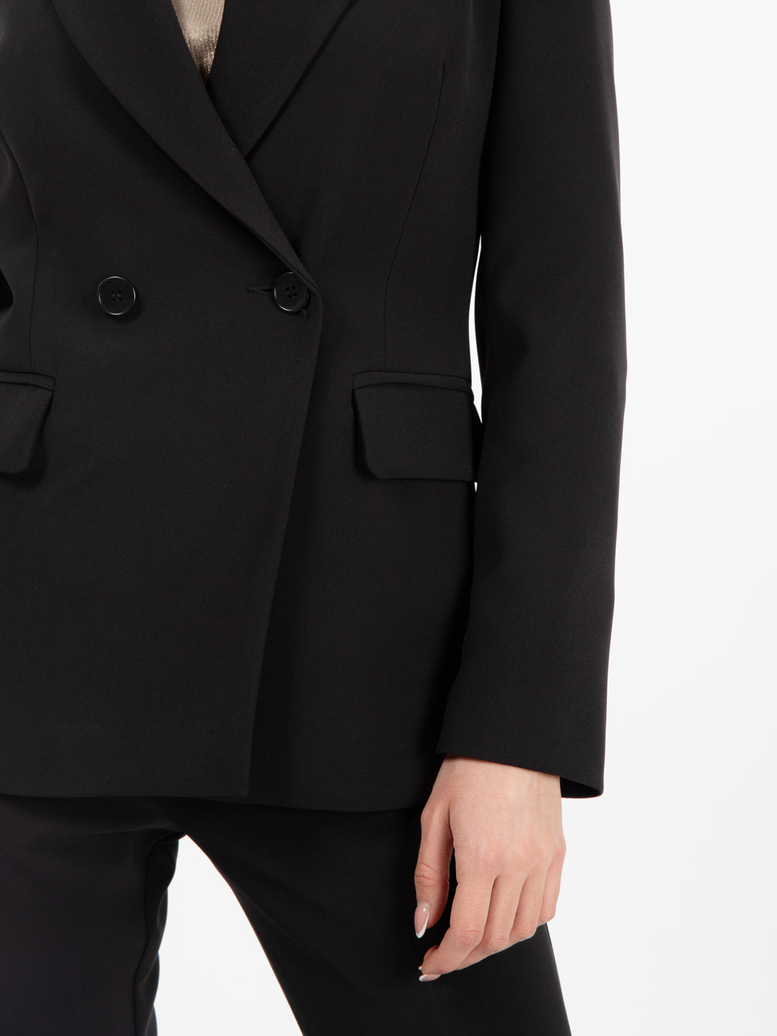 Blazer doppiopetto punta lancia nero