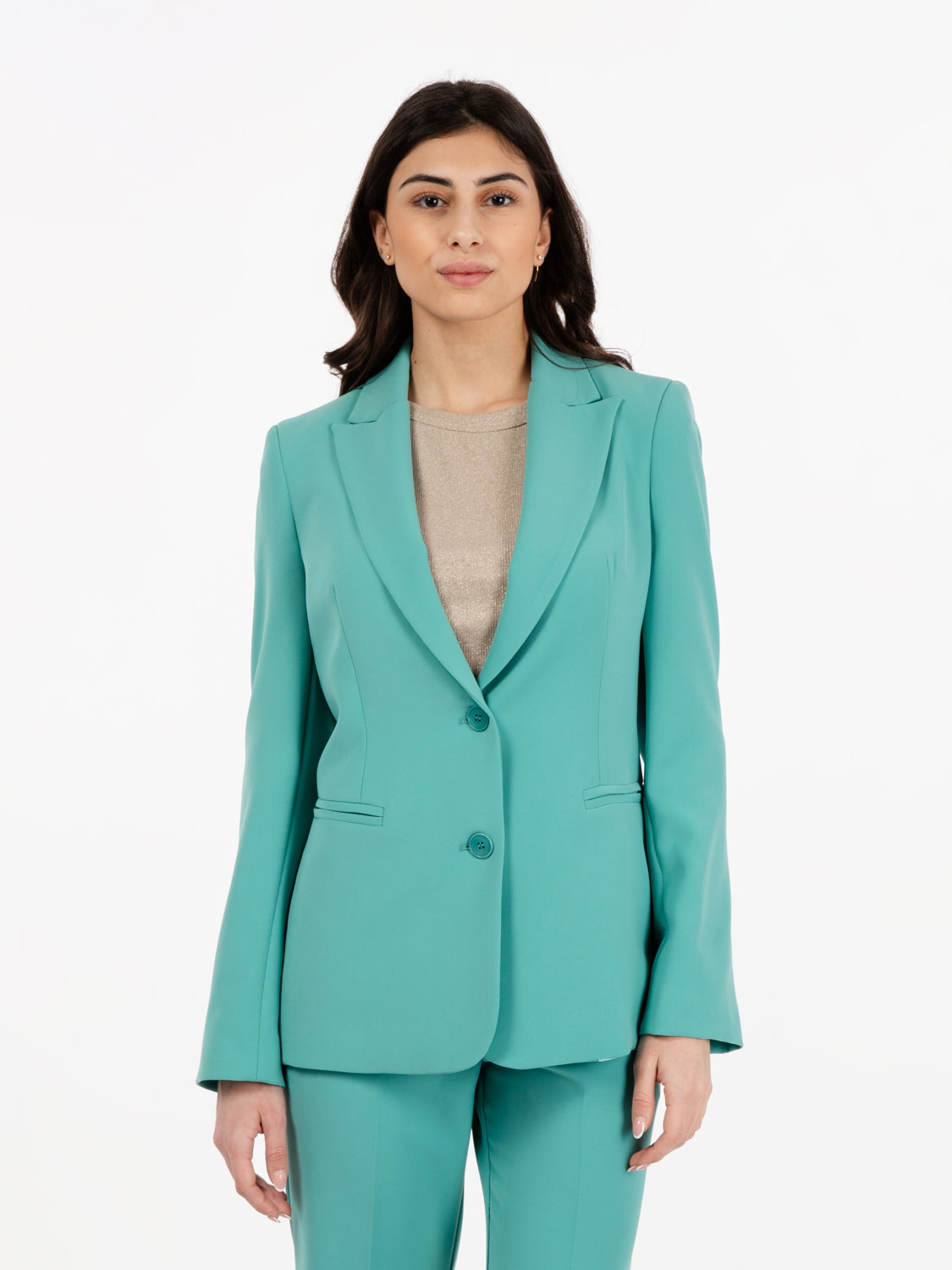 Blazer dritto verde giada