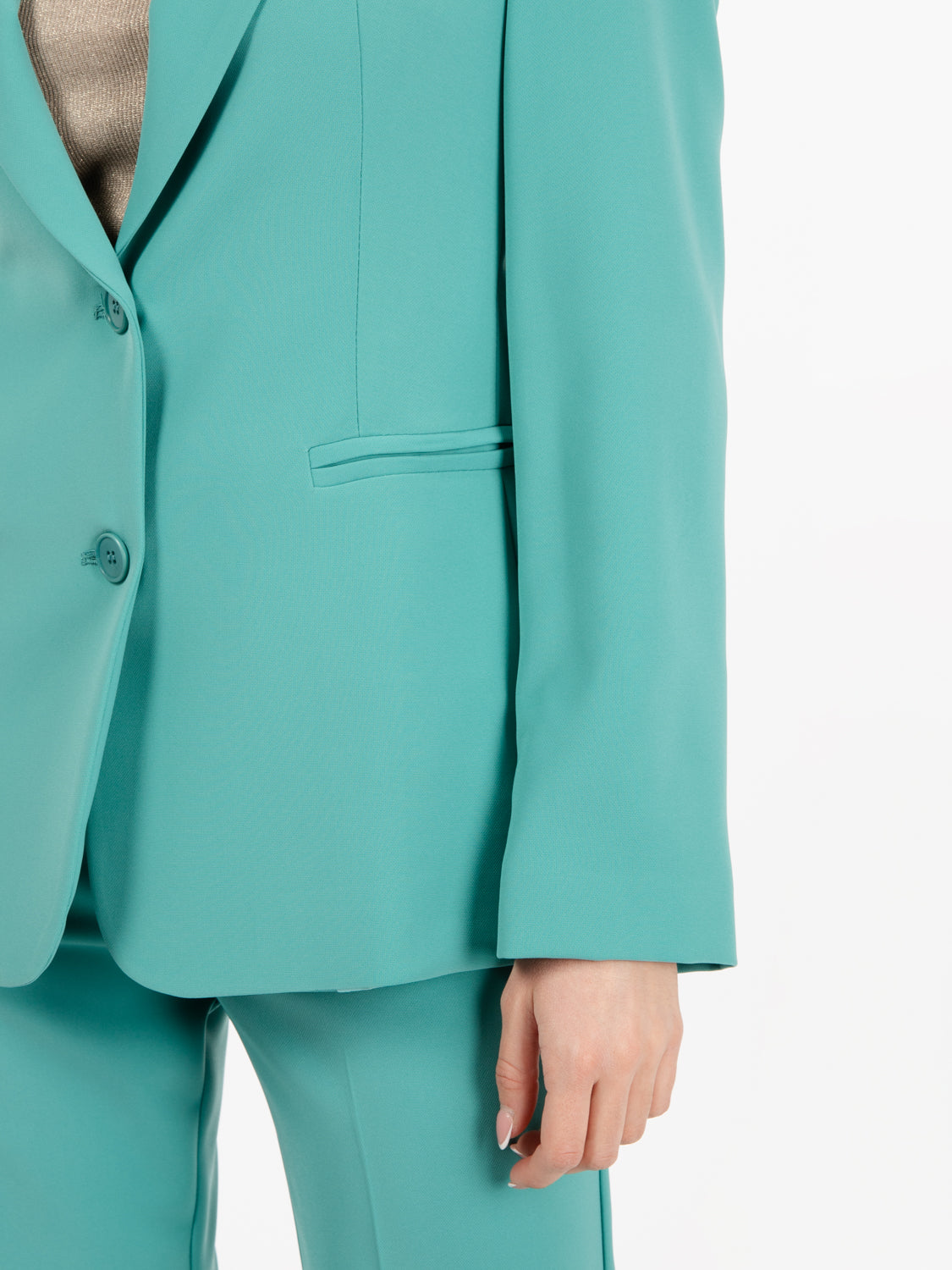 Blazer dritto verde giada