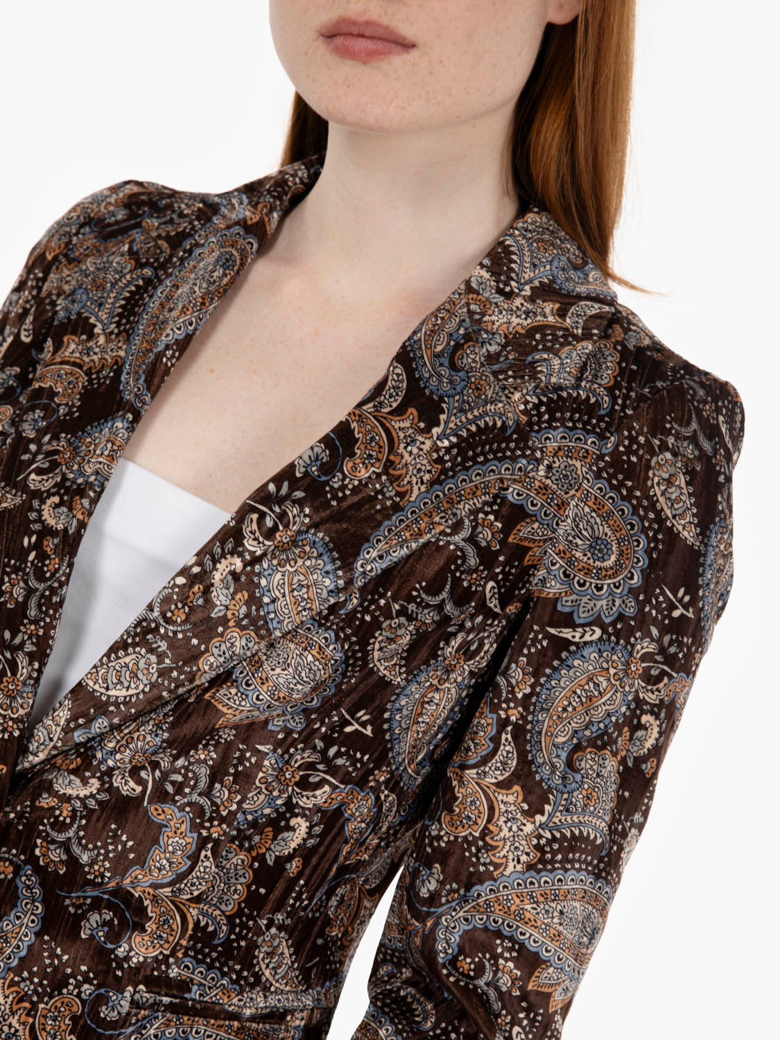 Dark brown velvet blazer