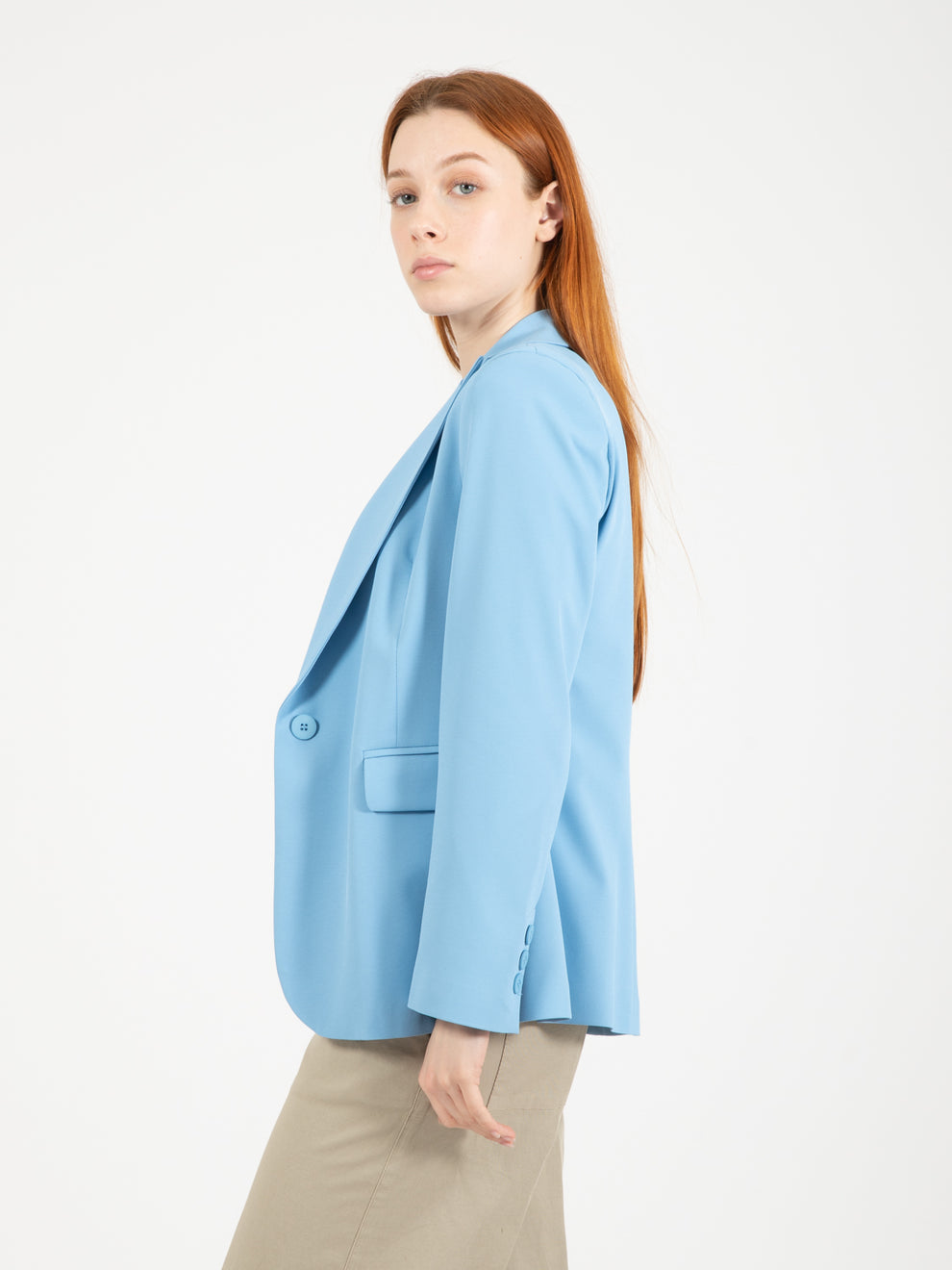 Blazer single-button cielo