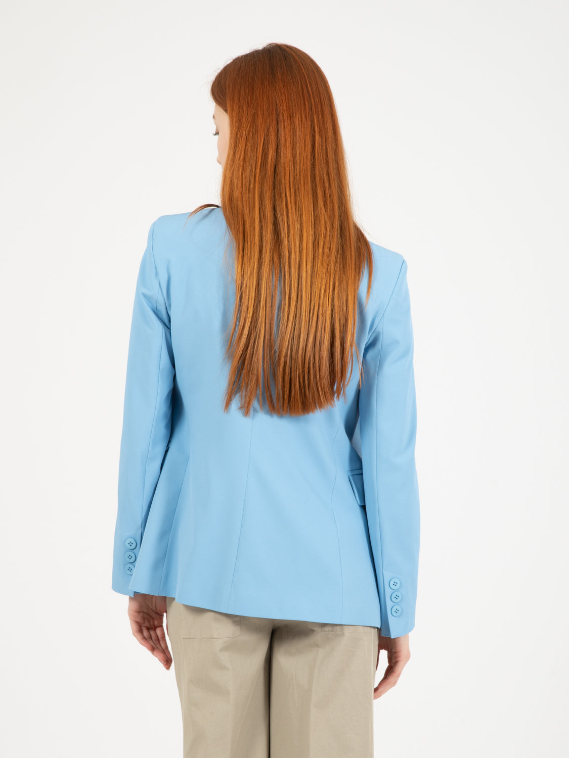 Blazer single-button cielo