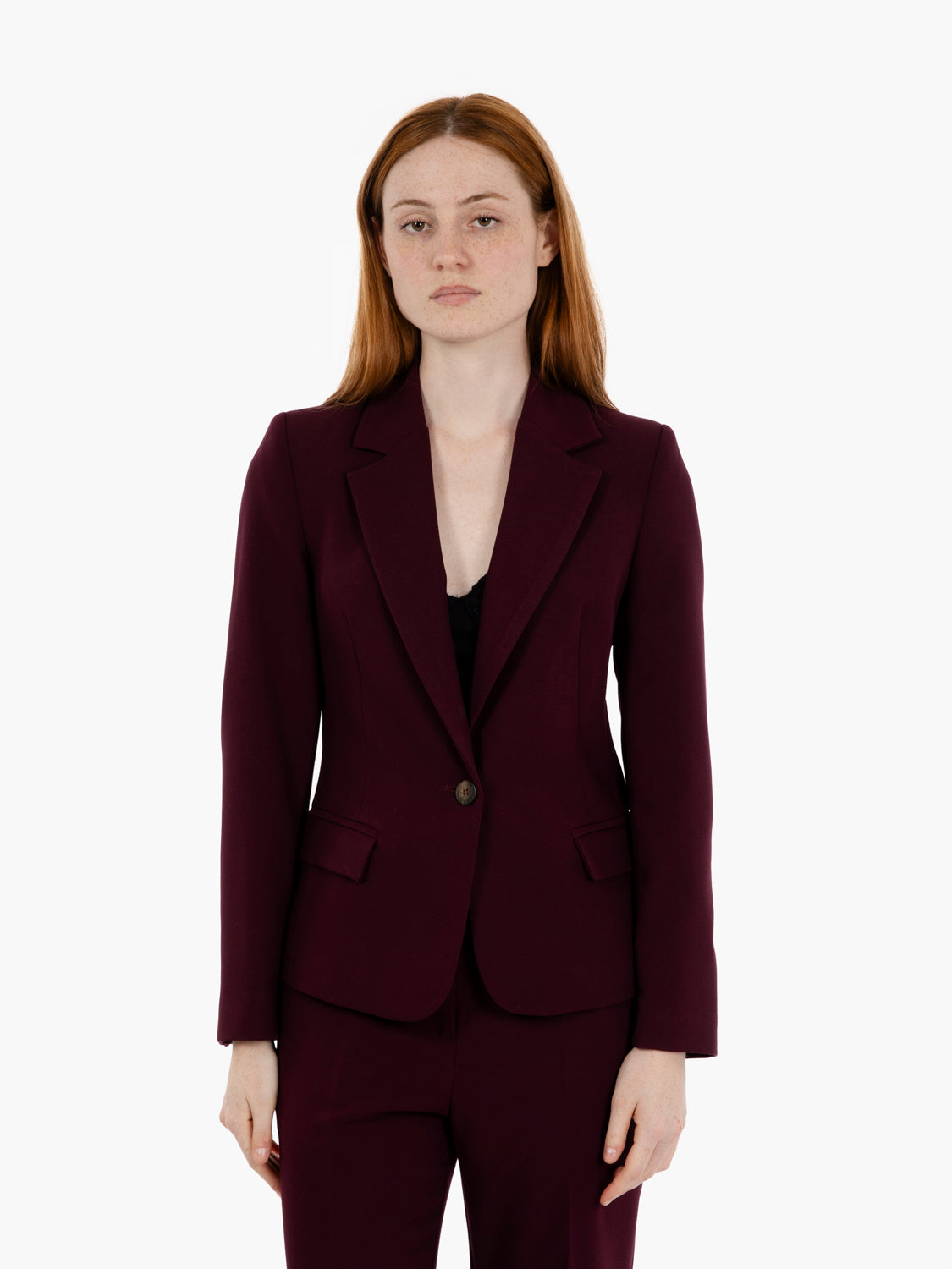 Slim burgundy blazer