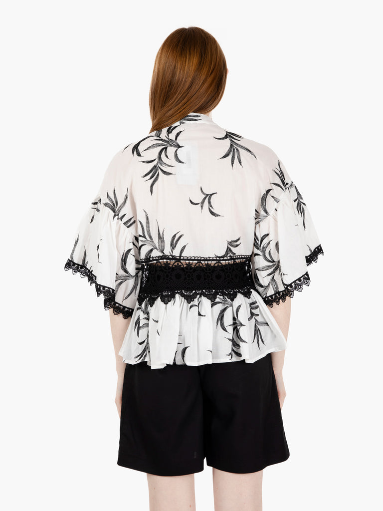 KAOS - Blusa con dettaglio macramè bianca