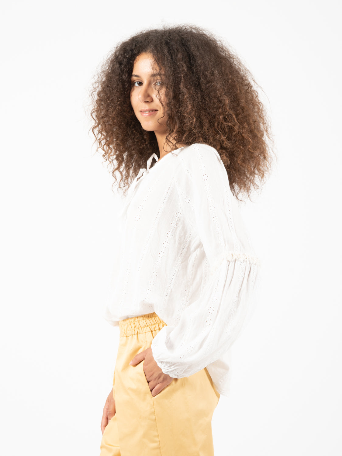 Blusa donna sangallo panna