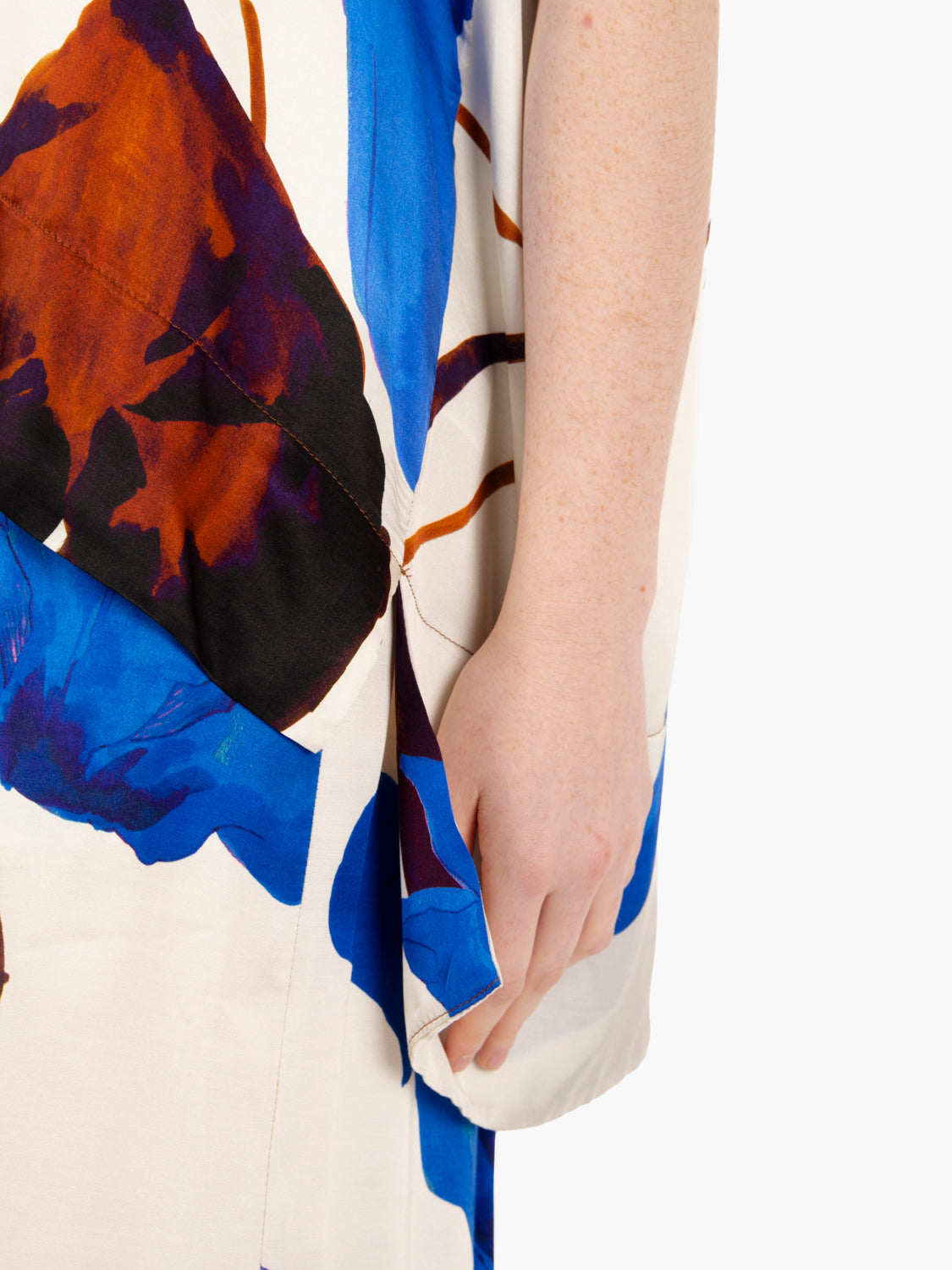 Blusa in viscosa panna / multicolor