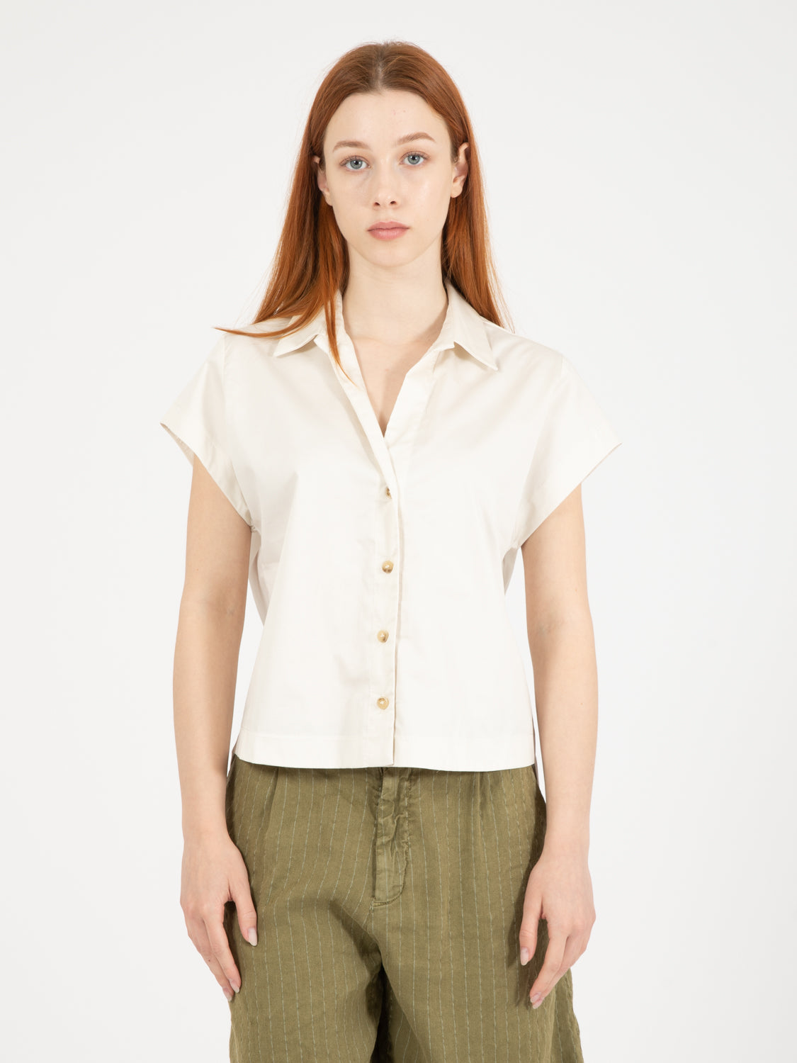 Blusa manica corta vaniglia