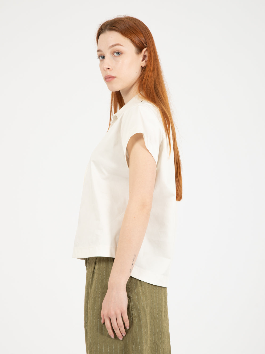 Blusa manica corta vaniglia