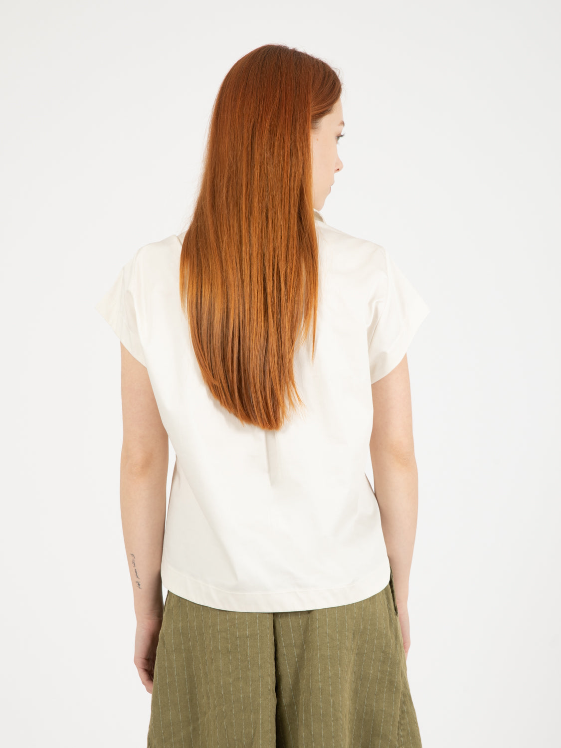 Blusa manica corta vaniglia