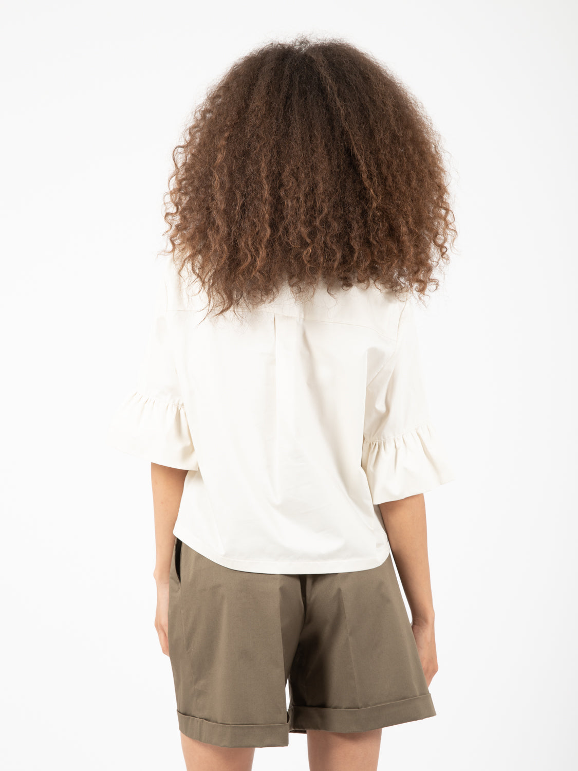 Blusa scollo a V vaniglia