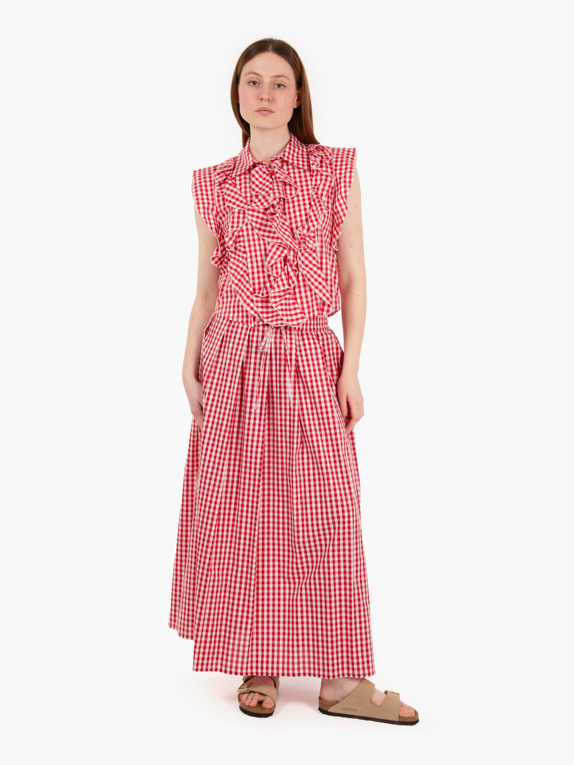 Camicia a quadri rossa