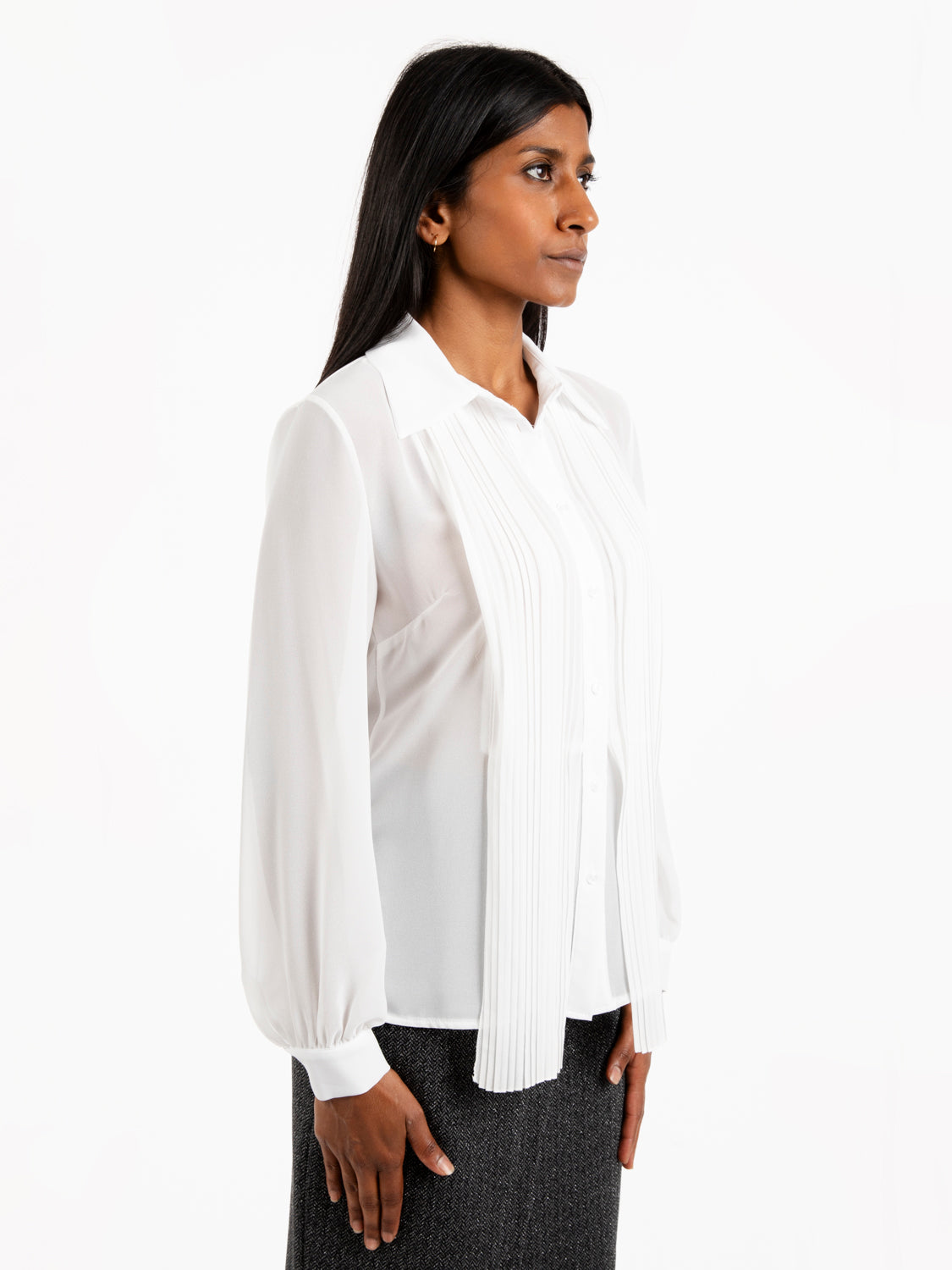 Camicia semitrasparente bianca
