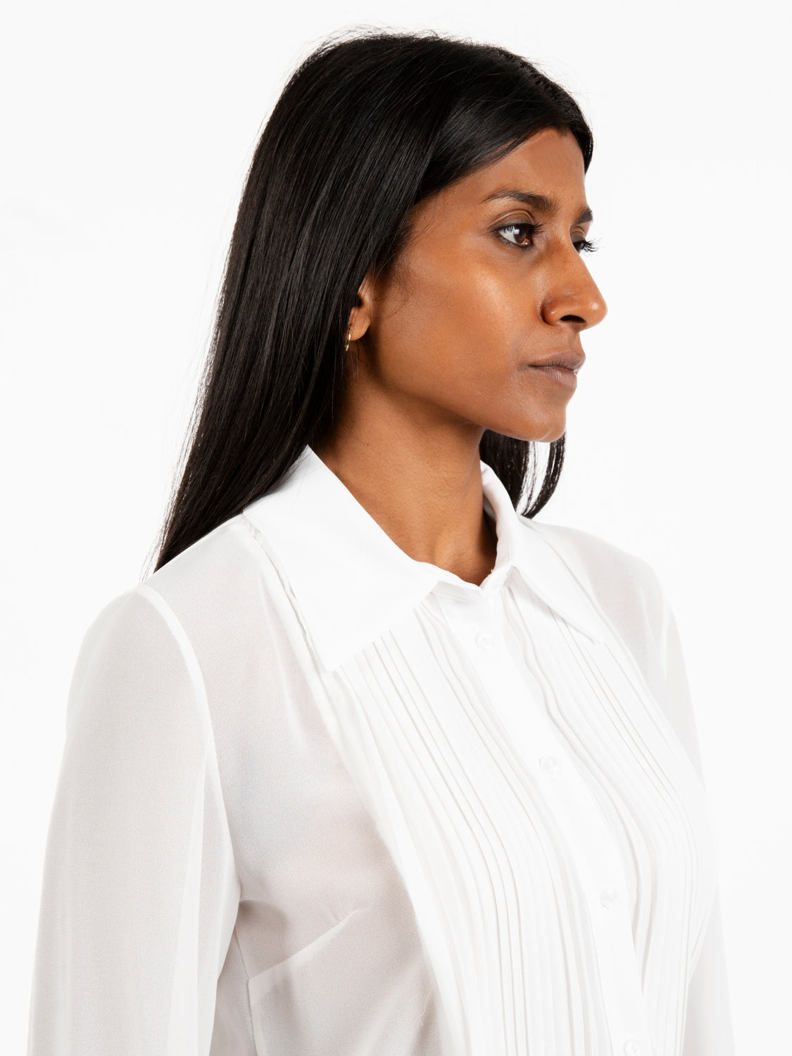 Camicia semitrasparente bianca
