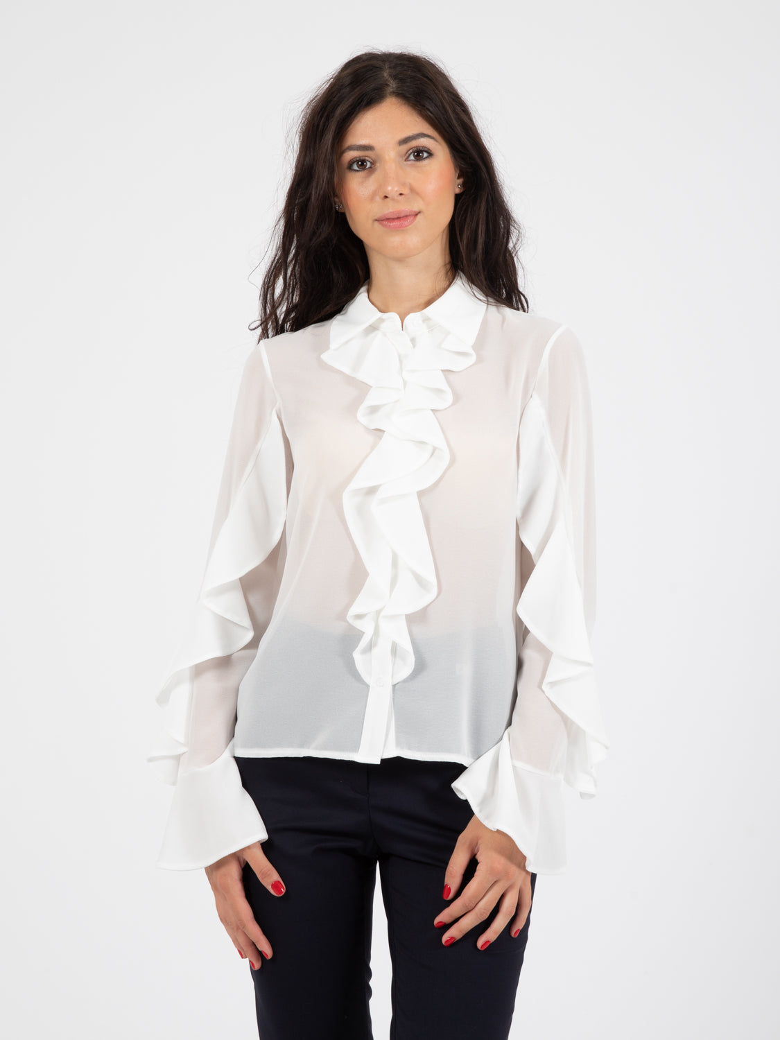 Camicia volant bianco