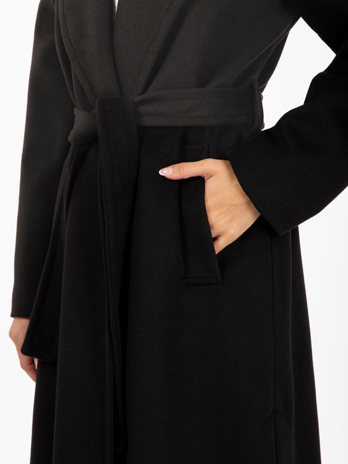 Cappotto con cintura nero