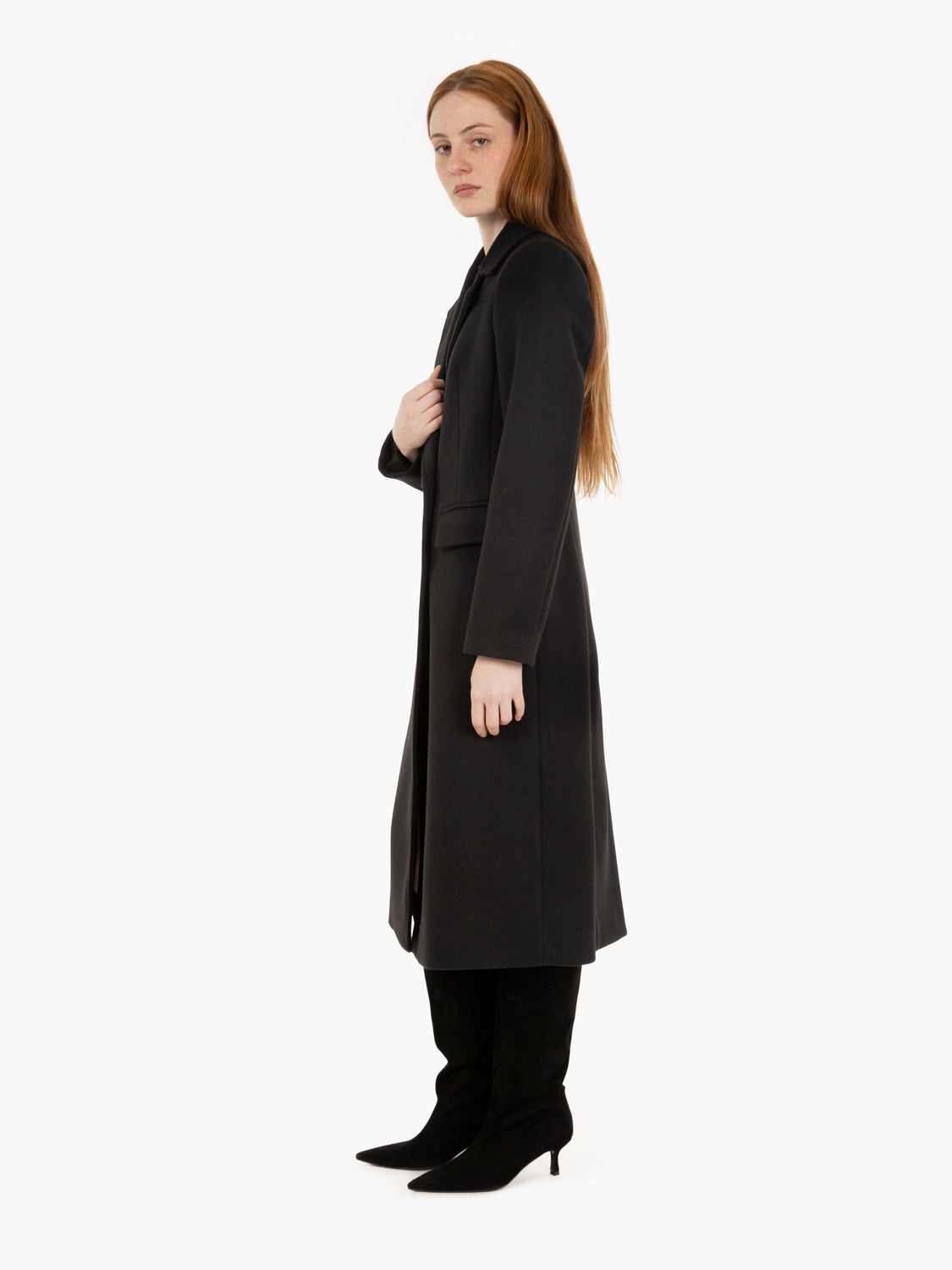 Cappotto lungo doppiopetto nero