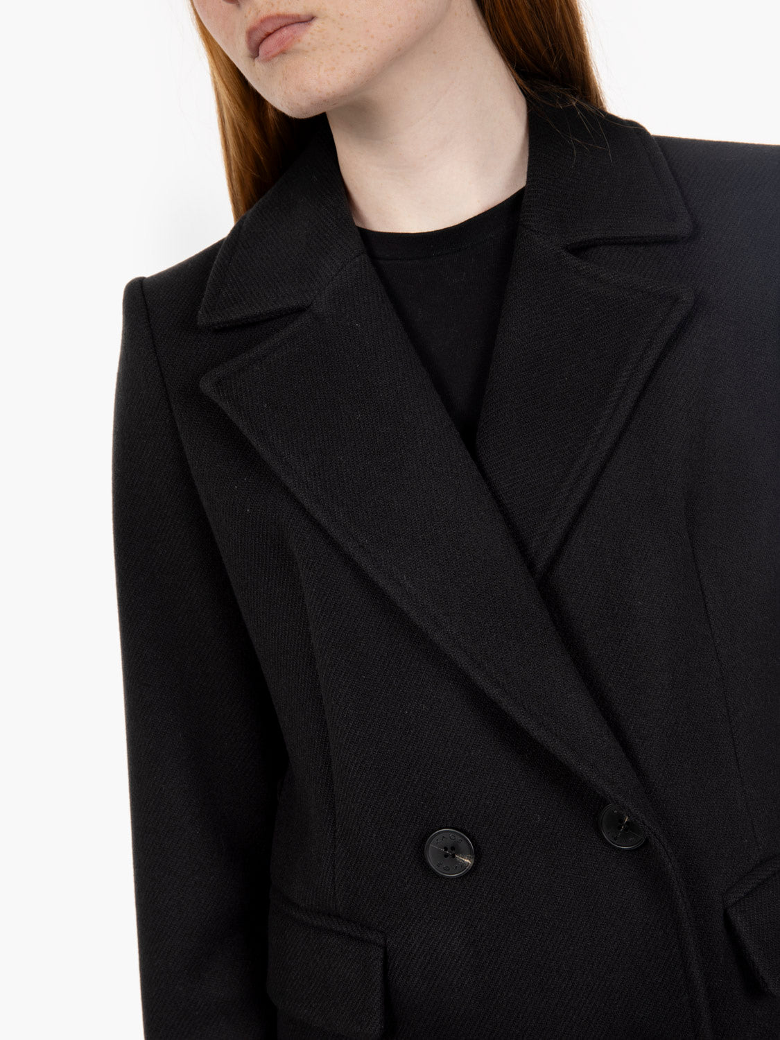 Cappotto lungo doppiopetto nero