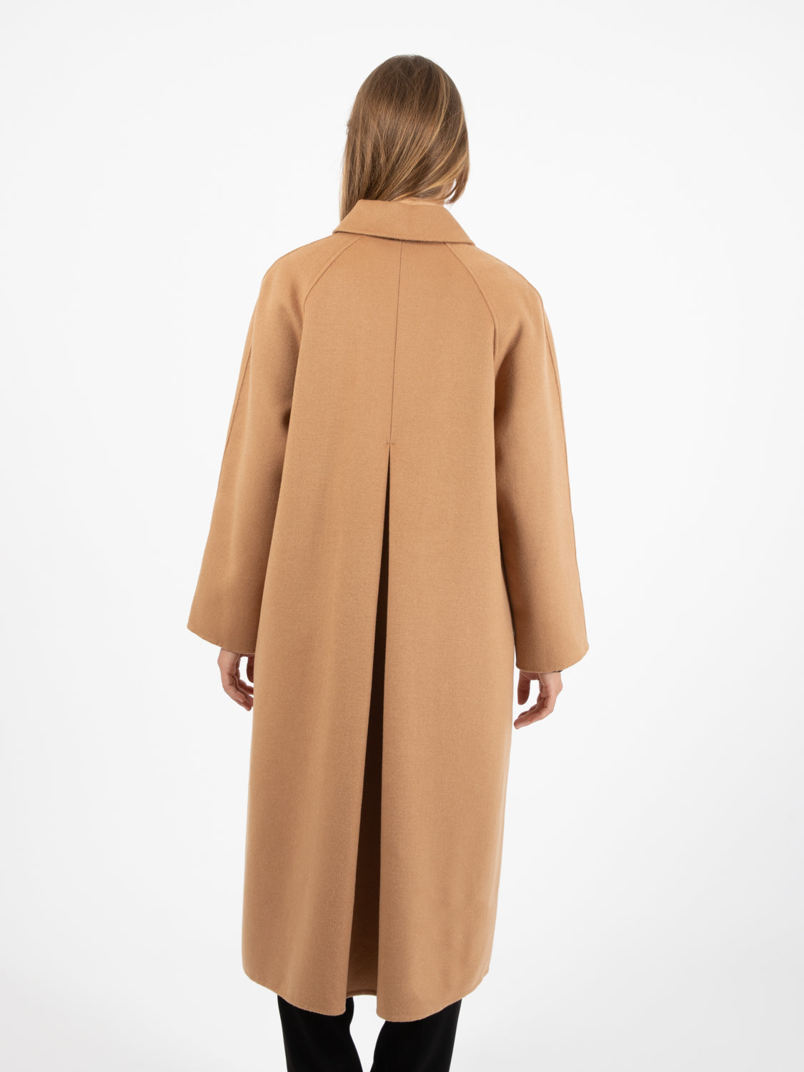 Cappotto lungo in lana cammello