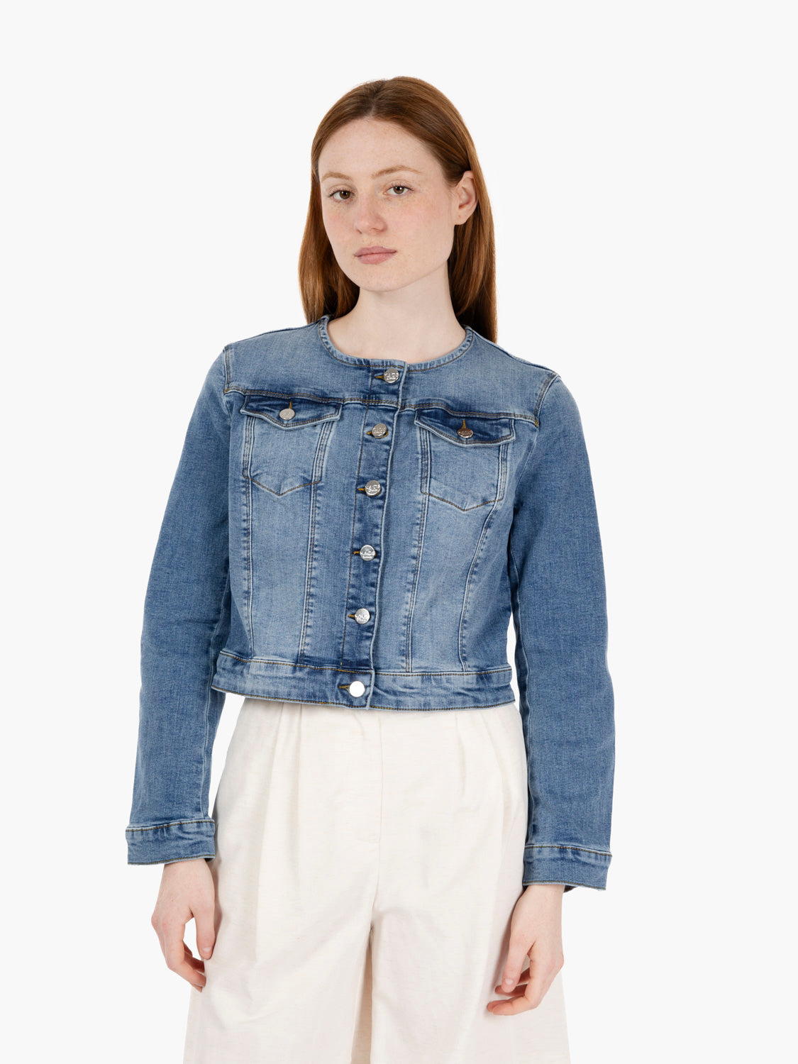 Giacca trucker in jeans medio