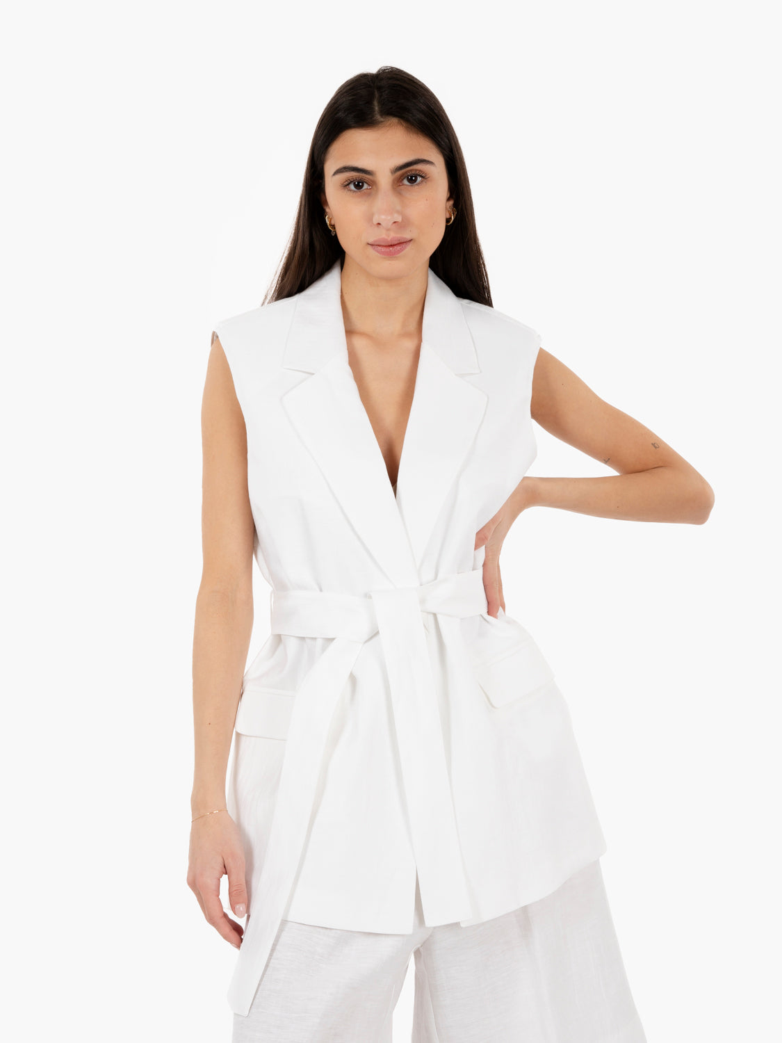 Gilet con fusciacca bianco