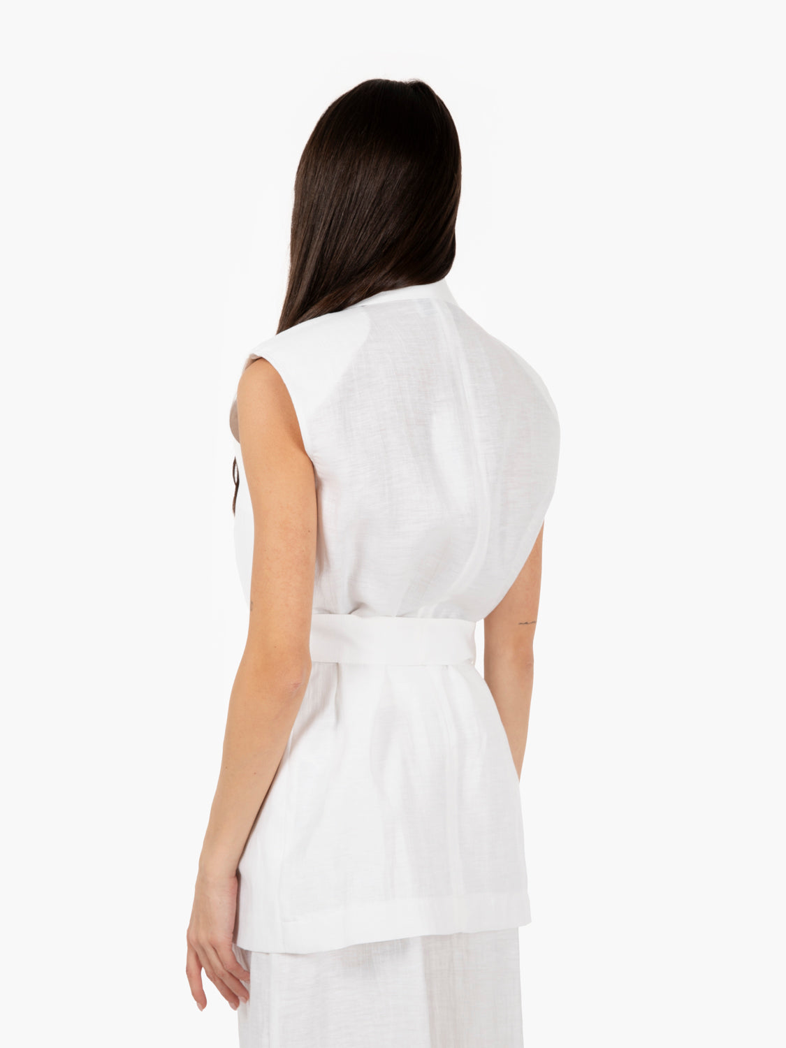 Gilet con fusciacca bianco