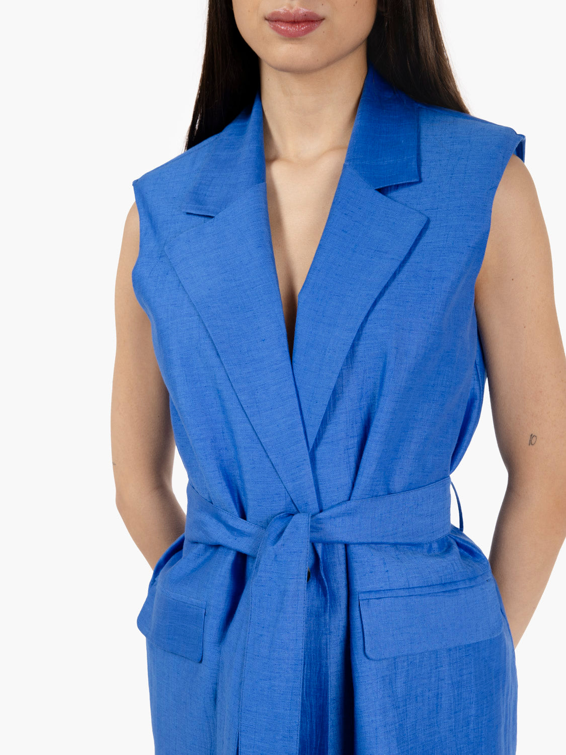 Gilet con fusciacca bluette