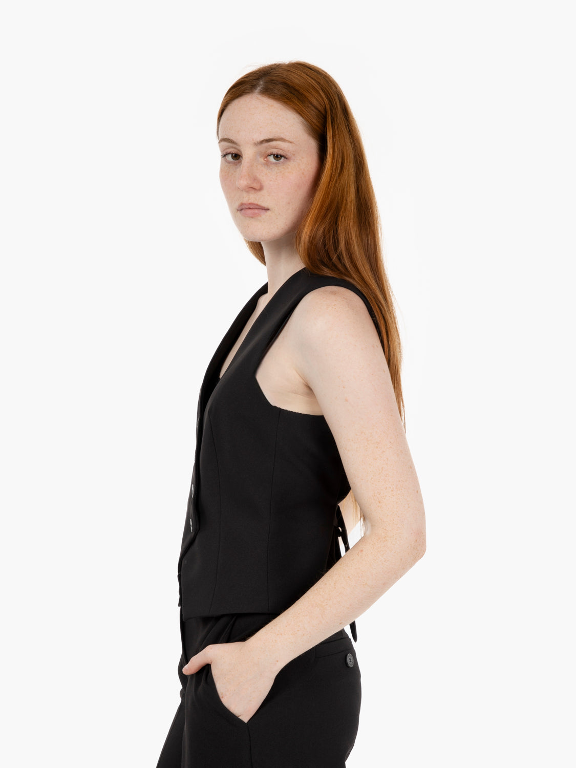 Gilet monopetto nero