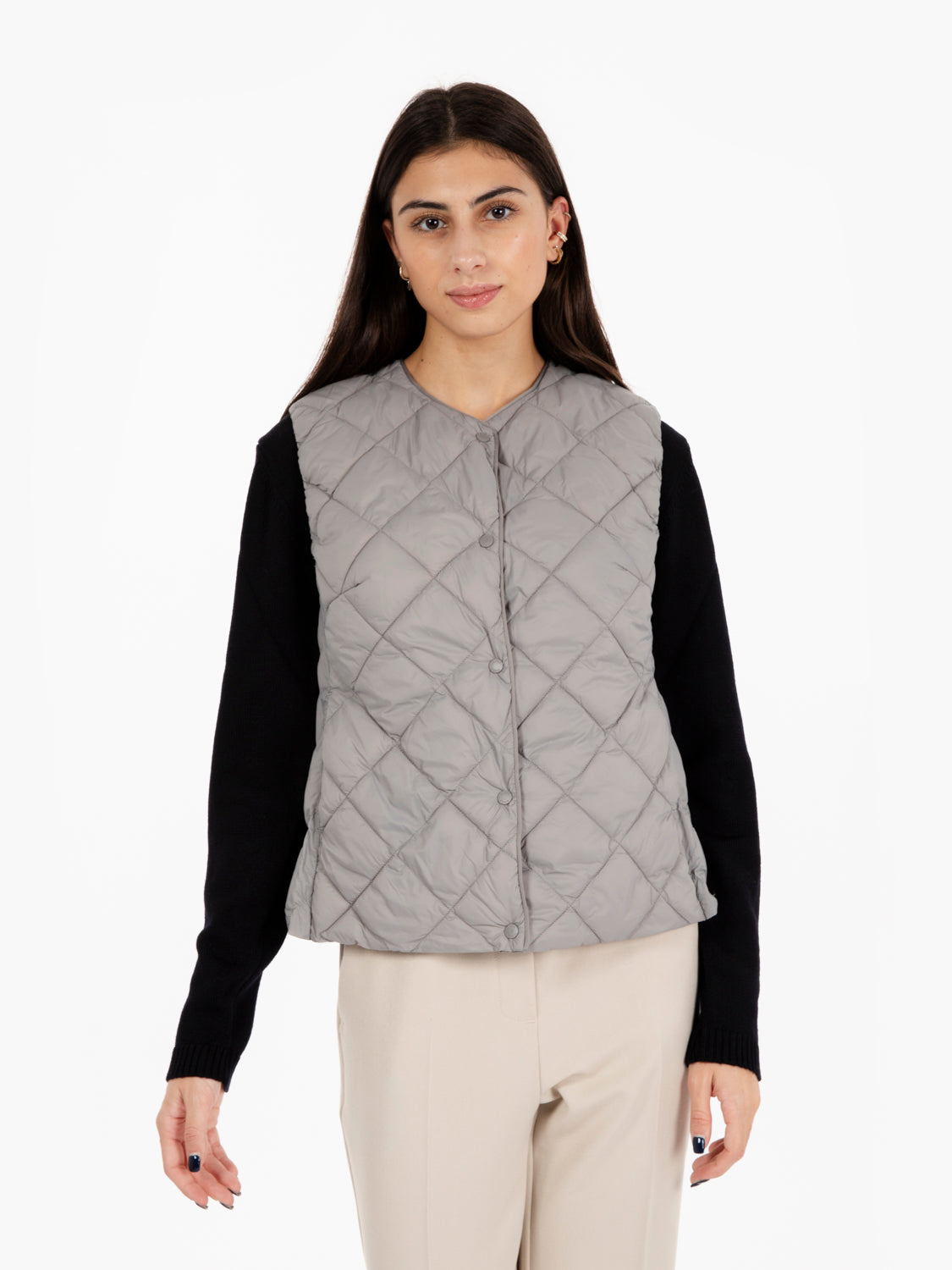 Kasha Quilted Vest Grey