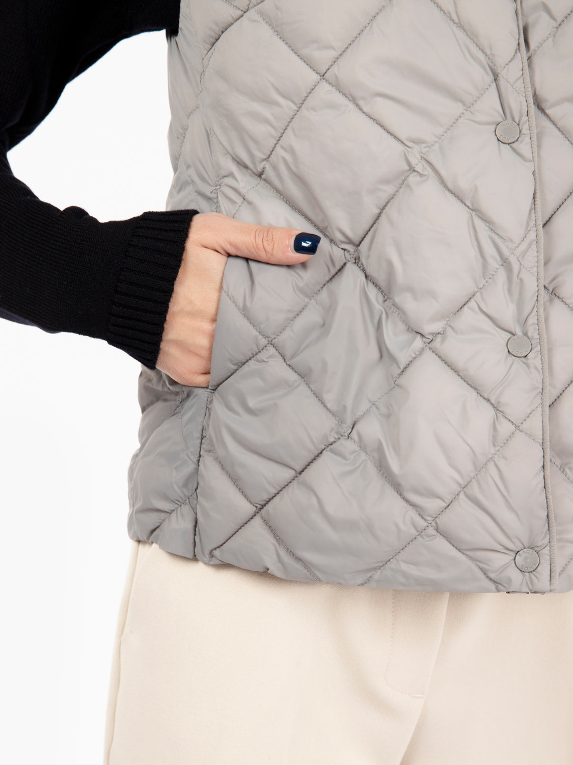 Kasha Quilted Vest Grey