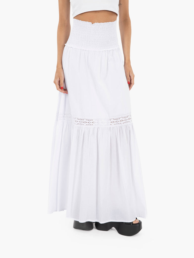 KAOS - Gonna ampia boho bianco