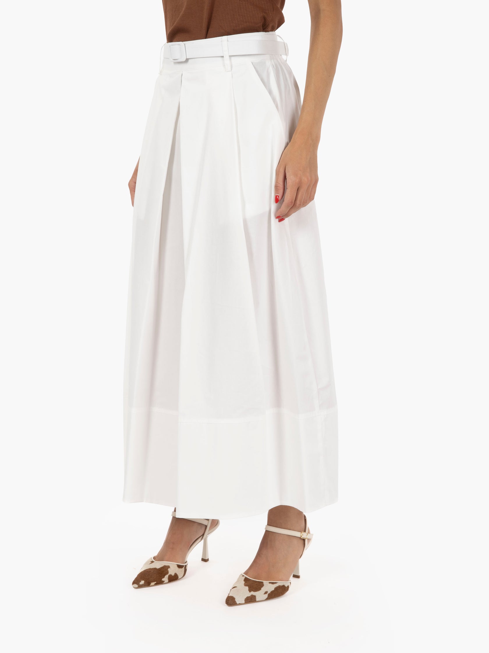 Long cream cotton skirt