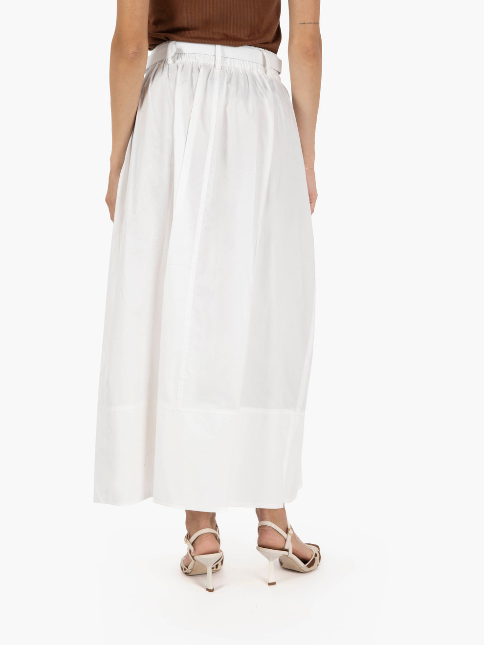 Long cream cotton skirt