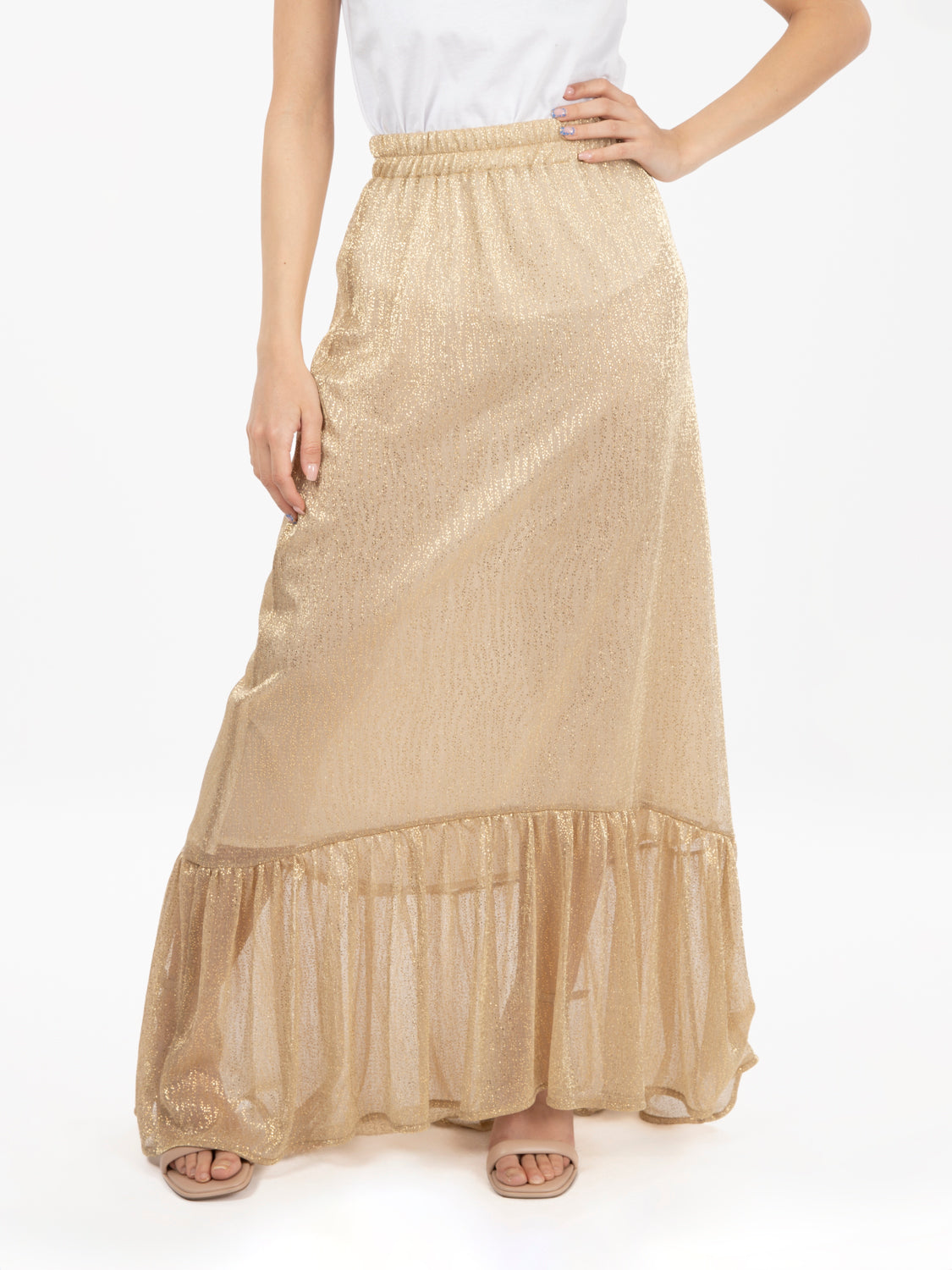 Gold long skirt