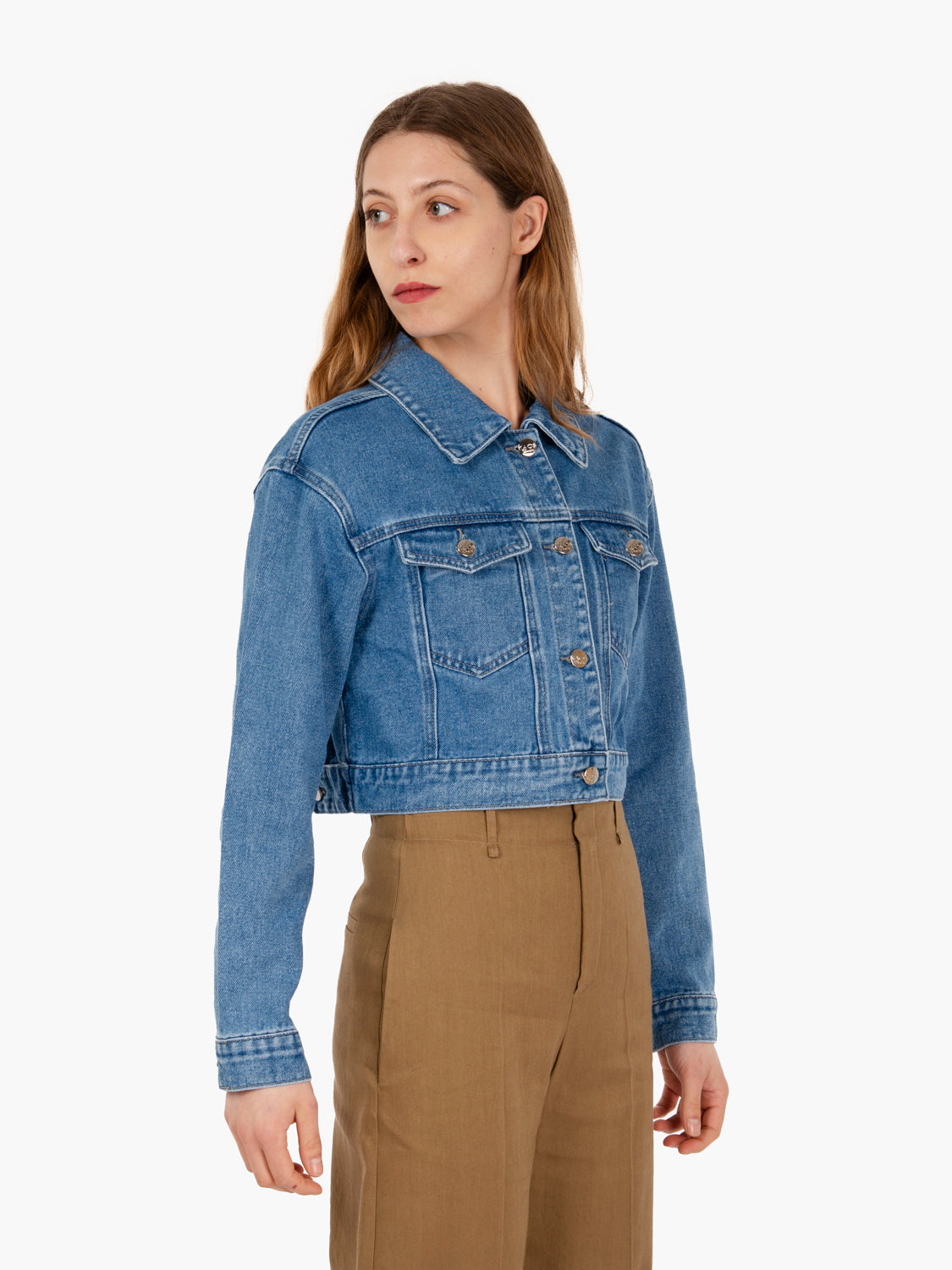 Medium denim crop jacket